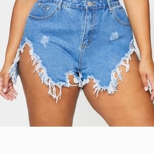 PLT XL womens distressed denim shorts